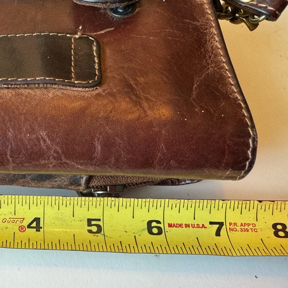 Vintage High End Classic Rustic Town Brown Leather Travel Women’s Crossbody Bag - Picture 10 of 11